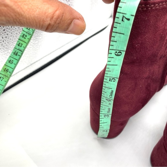 Burgundy Suede Ankle Boots - Size 39/US 8 - H&M Excellent Condition - Picture 5 of 14